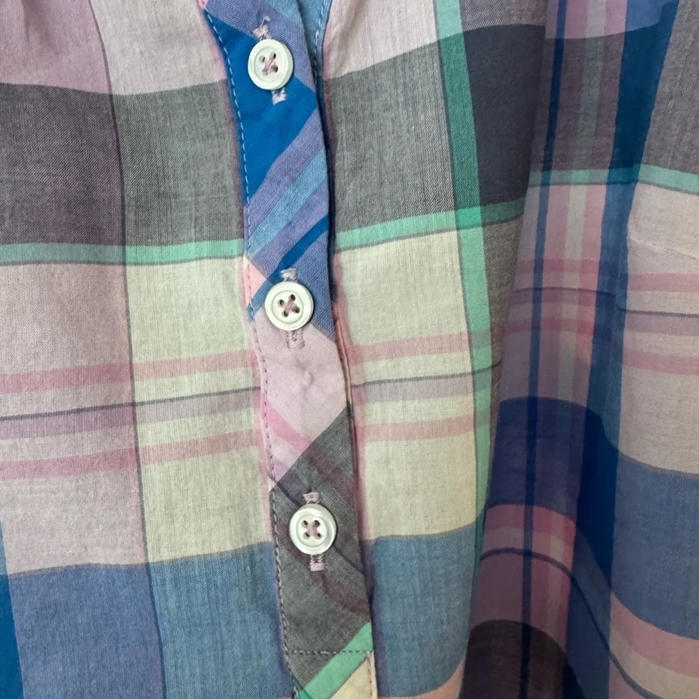 Talbots Multicolor Plaid Blouse US-Medium - Picture 6 of 8